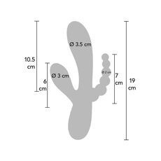 Vibrator Triple Xocoon Triple Love Vibrator Albastru - unghi lateral
