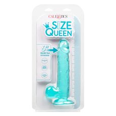 Dildo CalExotics Queen Size Dong 6 inch Albastru - unghi lateral