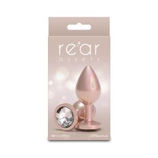 Plug Anal NS Novelties Iridescent Plug Medium Roz Auriu - unghi lateral