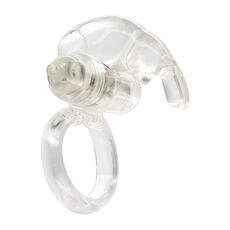 Inel Penian Seven Creations Rabbit Vibrating Cockring Transparent - detalii produs