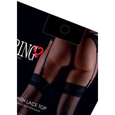 Ciorapi Ciorapi Daring Intimates Net Stockings Lace Top Negru - imagine suplimentara 6