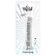 Dong Transparent TPE 19 cm cu Ventuza - ToyJoy Get Real Clear - culoare si material