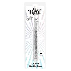Dildo Dublu ToyJoy Clear Double Dong TPE 34.5 cm Transparent - ambalaj original