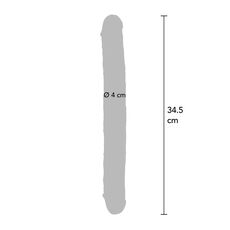 Dildo Dublu ToyJoy Clear Double Dong TPE 34.5 cm Transparent - unghi lateral