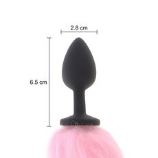 Plug Coada Unicorn LED Taboom Unicorn Tail Buttplug LED Negru - dimensiuni si specificatii