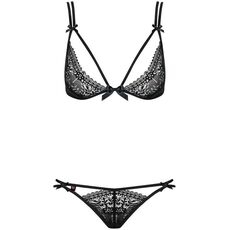 Set Lenjerie Intima Dantela Obsessive - Negru