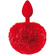 Butt Plug Anal Sweet Caress "Bunny Tail" 12 cm -  Rosu