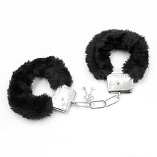 Catuse maini Furry Metal Hand Cuffs Negre, Intoyou