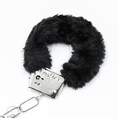 Catuse maini Furry Metal Hand Cuffs Negre, Intoyou