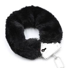 Catuse maini Furry Metal Hand Cuffs Negre, Intoyou