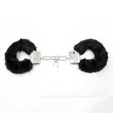 Catuse maini Furry Metal Hand Cuffs Negre, Intoyou