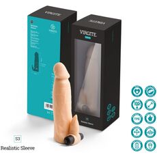 Set Manson prelungitor realist pentru penis, Virgite, TPE, +3,5 cm