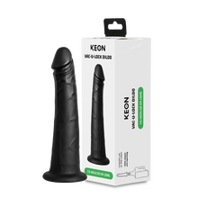 Dildo Adaptor Vac-U-Lock, Kiroo, KEON, Silicon, Negru, subtire, 19,1 cm x 4,7 cm