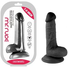 Dildo cu scrot realistic VSCNOVELTY MR RUDE negru PVC 18.5cm vedere principala