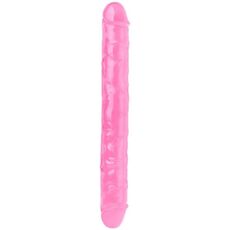 Dildo dublu Crystal Jellies roz 30.5cm vene pronuntate cap realist detaliu