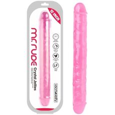 Dildo dublu VSCNOVELTY Crystal Jellies roz TPE 30.5cm doua capete vedere principala