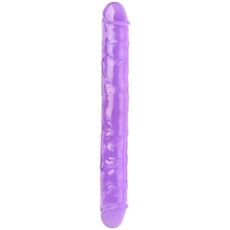 Dildo dublu Crystal Jellies violet 30.5cm vene pronuntate cap realist detaliu