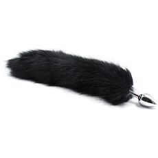 Butt Plug Anal Toyz4Lovers "Fox Tail" 7 cm - Negru