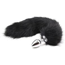 Butt Plug Anal Toyz4Lovers "Fox Tail" 7 cm - Negru