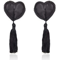 Ornamente Sfarcuri Red Heart Nipple Pasties cu Ciucuri - Negre