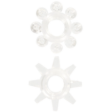 Set 2 inele elastice penis TOYJOY Manpower transparent TPE body-safe impermeabil diametru 2cm