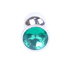 Plug Jewellery Silver Green, otel inoxidabil lustruit cu cristal verde fatetat