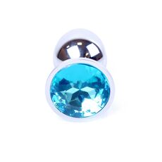 Plug Jewellery Silver Light Blue, otel inoxidabil lustruit cu cristal bleu fatetat