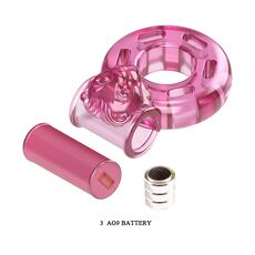 Inel Penis cu vibrator Baile Cockring - roz