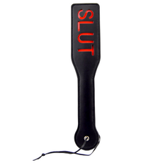 ​Padela Bound to Please Slut Spanking Paddle, piele neagra
