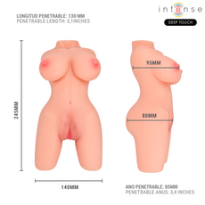 Papusa sexuala Intense Deep Touch Jesse Torso Double Vagina Anus - 25 cm