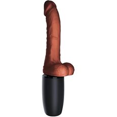 Vibrator Pipedream »Thrusting Cock with Balls« 19 cm - Maron