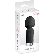 Aparat de masaj mini bagheta Yoba, Baby King Wand, 10 Vibratii, [12 cm x 4 cm], Negru-cutie