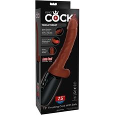 Vibrator Pipedream »Thrusting Cock with Balls« 19 cm - Maron