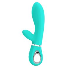 Vibrator iepuras Super Soft Silicone, Thomas, Turcoaz, 7 Vibratii-produs