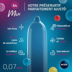 Prezervative MY.SIZE MIX Condoms 64 mm - 10 bucati-cu striatii