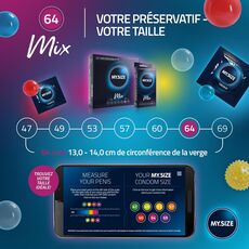 Prezervative MY.SIZE MIX Condoms 64 mm - 10 bucati-cu nervuri
