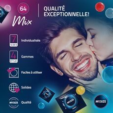 Prezervative MY.SIZE MIX Condoms 64 mm - 10 bucati-mixte-albastre