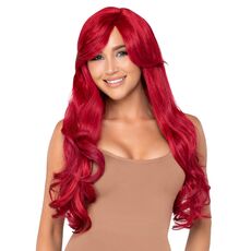 Peruca Leg Avenue Long Wavy Wig Rosu - vedere ftaa