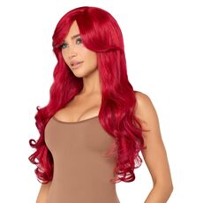 Peruca Leg Avenue Long Wavy Wig Rosu - vedere intr-o parte