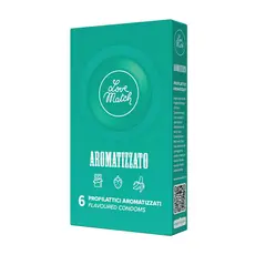 Prezervative Love Match Aromatizzato, cu arome de ciocolata, capsuni si banana, 6 buc.