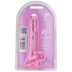 Dildo Loving Joy, cu testicule, Roz, 19 cm_4_5