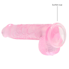 Dildo Jelly Realrock "Crystal Clear" 17 cm - Roz