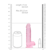 Dildo Jelly Realrock "Crystal Clear" 17 cm - Roz