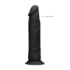 Dildo Real Rock Skin 17 cm Negru - vedere completa cu dimensiuni colectie Skin