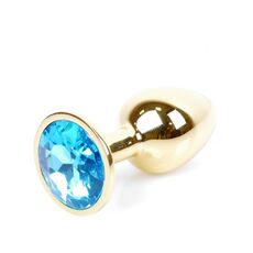 Dop Anal Plug-Jewellery Gold Light Blue