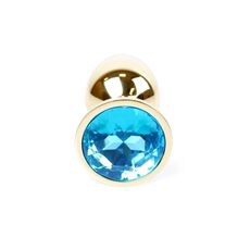 Dop Anal Plug-Jewellery Gold Light Blue