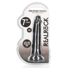 Dildo Realist Real Rock Skin 17 cm Negru cu Ventuza - vedere principala produs