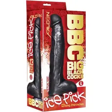 Dildo XXL, Icon Brands "Falcon Big Black Cock Ice Pick" 33 cm - Negru