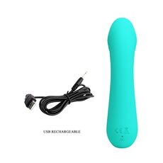 Vibrator punct G Pretty Love Cetus, Turcoaz, 15 cm - cablu USB
