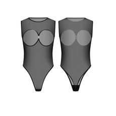 Body Cupless Foxy Kinky Diva, Negru, S-L - fata spate